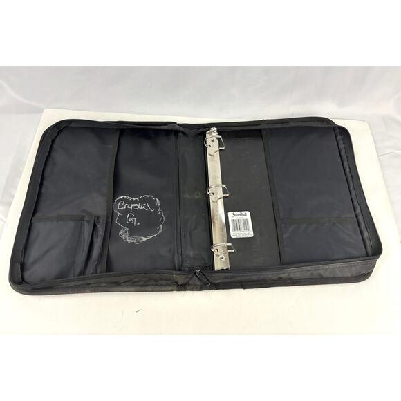 VTG Looney Tunes Binder Stuart Hall Black 3 Ring Bugs Bunny Taz Daffy Duck 90s - Picture 2 of 11